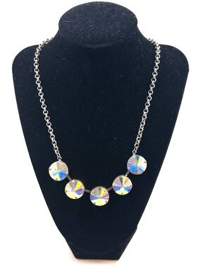 18mm Swarovski Crystak “Aurora Borealis" Necklace